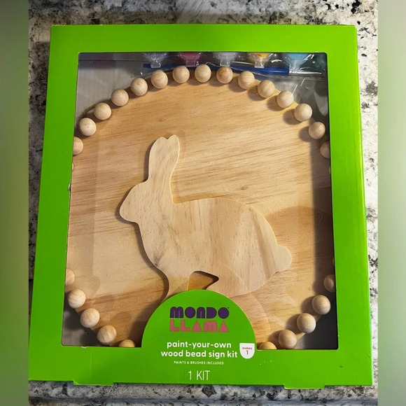 NIB Paint-Your-Own Wood Bead Sign Kit - Picture 1 of 4